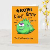 ハッピーハローウィンのうなるモンスター カード (黄色い花)