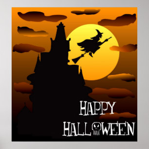 ハッピーハローウィンのお化け屋敷ポスター2 ポスター