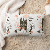 ハッピーハローウィンのお化け屋敷 ランバークッション (ブランケット)