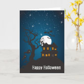 ハッピーハローウィンのお化け屋敷V カード (黄色い花)