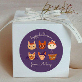 ハッピーハローウィンのかわいいコスチューム ラウンドシール