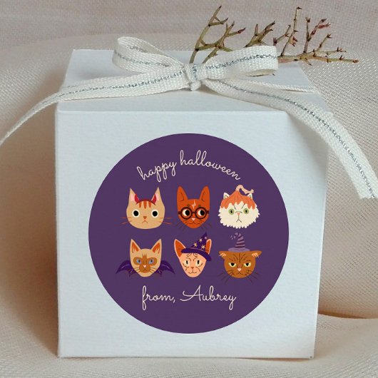 ハッピーハローウィンのかわいいコスチューム ラウンドシール