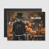 ハッピーハローウィンのかわいい自転車のスケルトン (正面/裏面)
