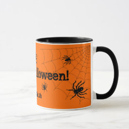 ハッピーハローウィンのくものパーソナライズなマグ マグカップ
