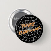 ハッピーハローウィンのくもの巣 缶バッジ (正面&裏面)