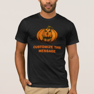 ハッピーハローウィンのカボチャ落書き Tシャツ