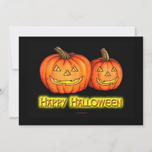 ハッピーハローウィンのカボチャ 招待状 (正面)