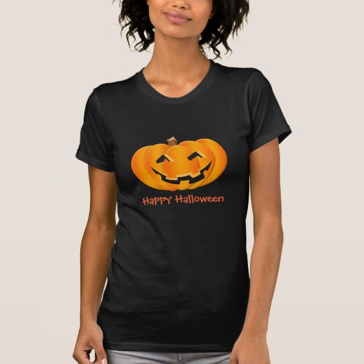ハッピーハローウィンのカボチャ Tシャツ (正面)