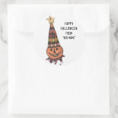 ハッピーハローウィンのギフトのラベル ラウンドシール (バッグ)