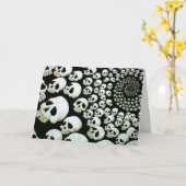 ハッピーハローウィンのスカルの渦巻カード カード (黄色い花)