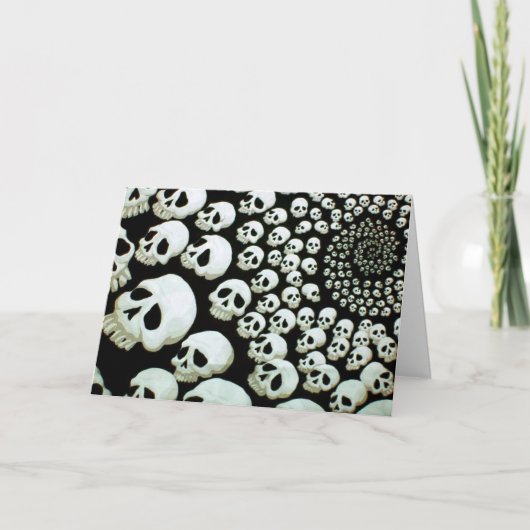 ハッピーハローウィンのスカルの渦巻カード カード (正面)