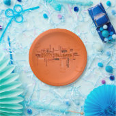 ハッピーハローウィンのタイポグラフィ ペーパープレート (パーティー)