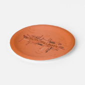 ハッピーハローウィンのタイポグラフィ ペーパープレート (アングル)