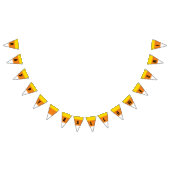 ハッピーハローウィンのトウモロコシキャンデーのオレンジ黄色の白 バンティングフラッグ (全)