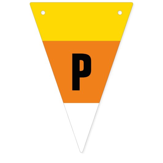 ハッピーハローウィンのトウモロコシキャンデーのオレンジ黄色の白 バンティングフラッグ (第3の旗)