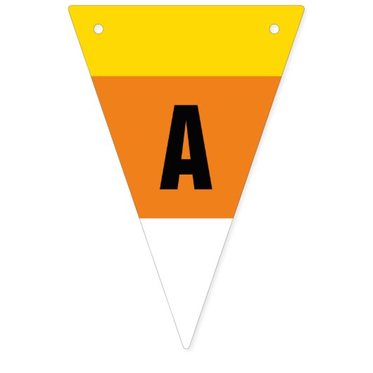 ハッピーハローウィンのトウモロコシキャンデーのオレンジ黄色の白 バンティングフラッグ (第2の旗)