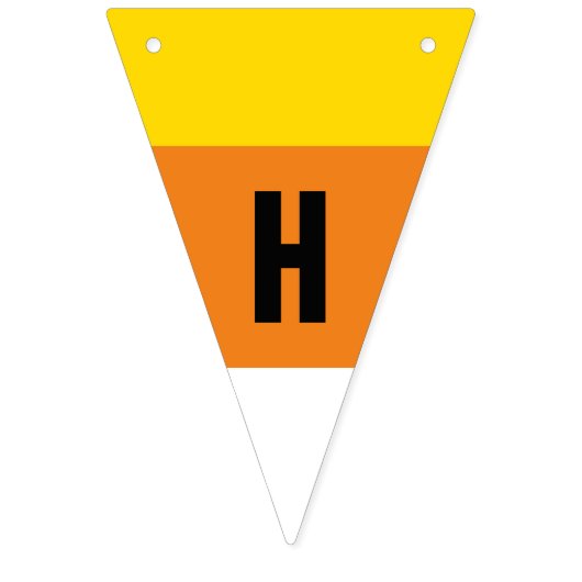 ハッピーハローウィンのトウモロコシキャンデーのオレンジ黄色の白 バンティングフラッグ (第1の旗)