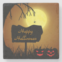 ハッピーハローウィンのハロウィーンのカボチャのちょうちんのカボチャ ストーンコースター