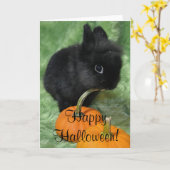 ハッピーハローウィンのバニー カード (黄色い花)