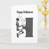 ハッピーハローウィンのヴィンテージの音楽的な骨組ピアノ カード (黄色い花)