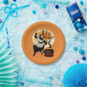 ハッピーハローウィンのヴィンテージの魔法使いおよび大がま ペーパープレート (パーティー)