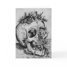 ハッピーハローウィンの不気味なスカルカード