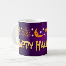 ハッピーハローウィンの不気味な記号の魔法使いの月の幽霊 コーヒーマグカップ