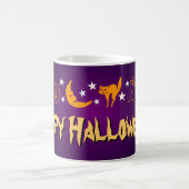 ハッピーハローウィンの不気味な記号の魔法使いの月の幽霊 コーヒーマグカップ (中央)