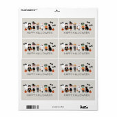 ハッピーハローウィンの可愛いコスチューム ラベル (フルシート)