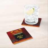 ハッピーハローウィンの大がまの火 スクエアペーパーコースター (インサイチュ)