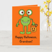 ハッピーハローウィンの孫かわいいモンスターカード カード (黄色い花)