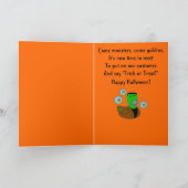 ハッピーハローウィンの孫のフランケンシュタインDuckieカード カード (内部)