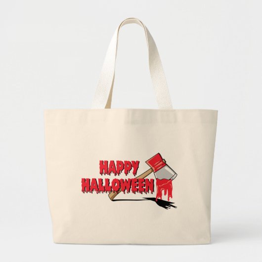 ハッピーハローウィンの恐怖 ラージトートバッグ (正面)