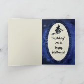 ハッピーハローウィンの挨拶の飛んでいるな魔法使い カード (内部)