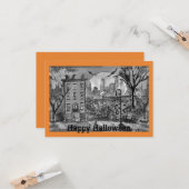 ハッピーハローウィンの挨拶状 カード (正面/裏面インサイチュ)