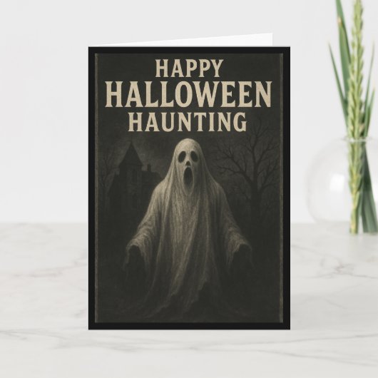ハッピーハローウィンの歓迎 – Ghostly Greetings Card カード (正面)
