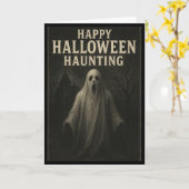 ハッピーハローウィンの歓迎 – Ghostly Greetings Card カード (黄色い花)