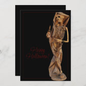 ハッピーハローウィンの死とワインのグリーティングカード シーズンカード (正面/裏面)