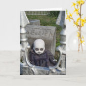 ハッピーハローウィンの気色悪いDollzの挨拶状 カード (黄色い花)