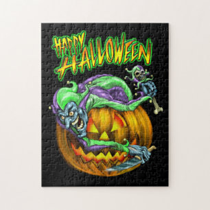 ハッピーハローウィンの気色悪いJesterKinのパズル ジグソーパズル