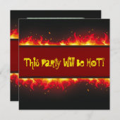 ハッピーハローウィンの燃えるような火 招待状 (正面/裏面)