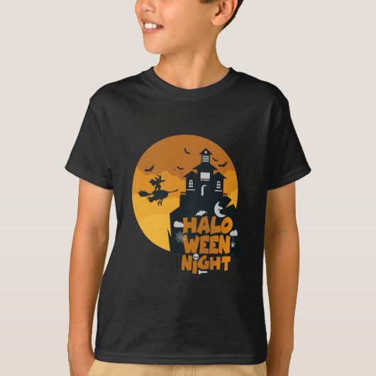 ハッピーハローウィンの男の子の夜用の衣装 Tシャツ (正面)