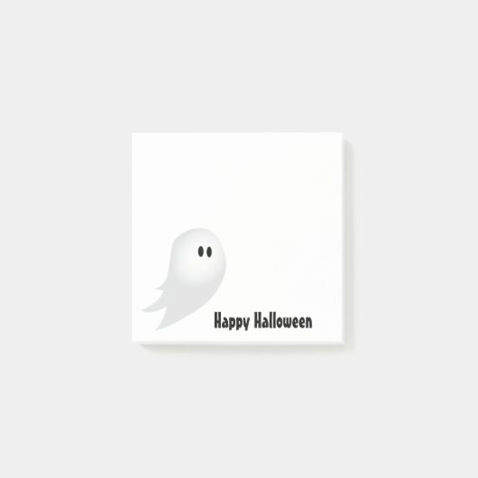 ハッピーハローウィンの白漫画幽霊 ポストイット (正面)