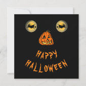 ハッピーハローウィンの目とカボチャの鼻 カード (正面)
