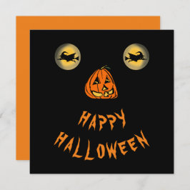 ハッピーハローウィンの目とカボチャの鼻 カード