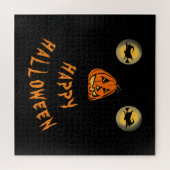 ハッピーハローウィンの目とカボチャの鼻 ジグソーパズル (横)