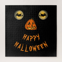 ハッピーハローウィンの目とカボチャの鼻 ジグソーパズル