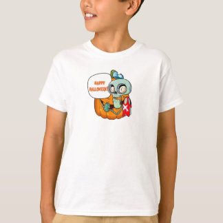 ハッピーハローウィンの笑顔のスケルトンTシャツ Tシャツ