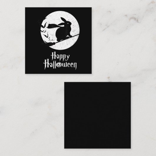 ハッピーハローウィンの衣装魔女うさぎの恋人への贈り物 スクエア名刺 (正面/裏面)