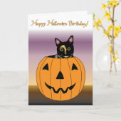 ハッピーハローウィンの誕生日の挨拶状 カード (黄色い花)